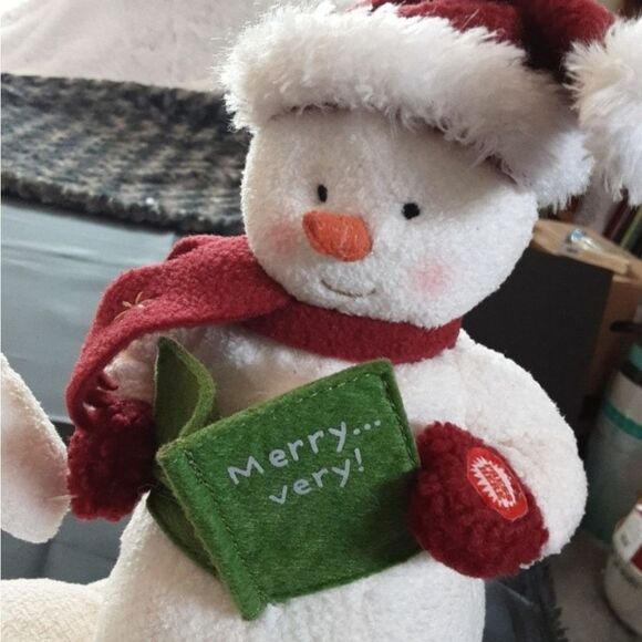 Vintage Christmas Snowpeople Decoration Large Stuffed Frosty With Friend - Picture 4 of 10